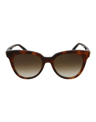 Alexander Mcqueen Cat Eye-frame Acetate Sunglasses Woman Sunglasses Brown Size 53 Acetate