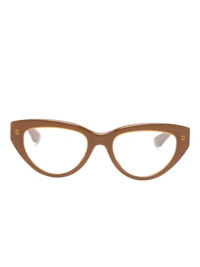 Alexander Mcqueen Cat-eye Frame Glasses In Brown