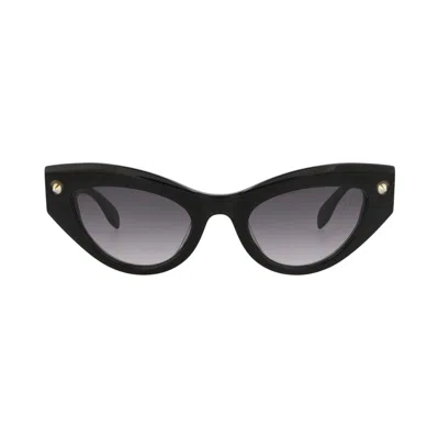 Pre-owned Alexander Mcqueen Cat Eye-frame Recycled Acetate Sunglasses 'black Grey' | Multi-color | Women's Siz