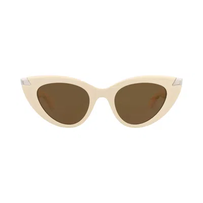 Pre-owned Alexander Mcqueen Cat Eye-frame Recycled Acetate Sunglasses 'ivory Brown' | Multi-color | Women's Si