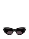 Alexander Mcqueen Punk Rivet Cat-eye Sunglasses In 002 Black Black Violet