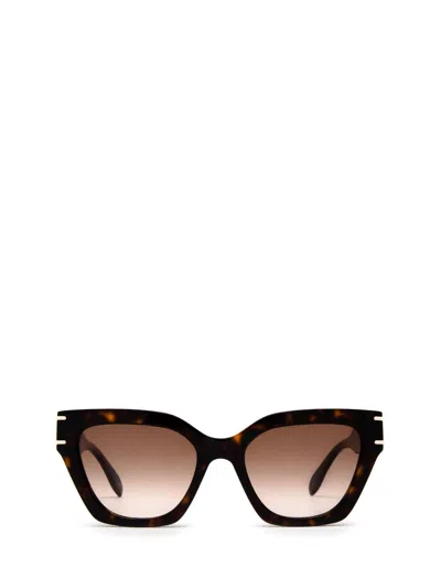 Alexander Mcqueen Cat-eye Frame Sunglasses In 002 Havana Havana Brown