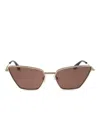 Alexander Mcqueen Eyewear Cat-eye Frame Sunglasses In Gold