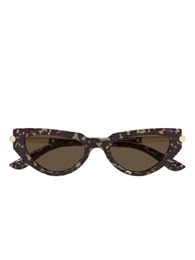 Alexander Mcqueen Cat-eye Logo Sunglasses In Brown
