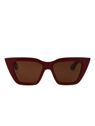 Alexander Mcqueen Am0507s Sunglasses In Burgundy-burgundy-brown