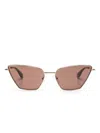 Alexander Mcqueen Cat Eye Sunglasses In Gold