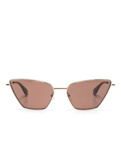 Alexander Mcqueen Cat-eye Sunglasses In Gold