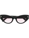 Alexander Mcqueen Cat-eye Frame Sunglasses In Black