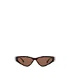 Alexander Mcqueen Side T-bar Geometrical Sunglasses In Brown