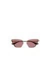 Alexander Mcqueen Cat Eye Sunglasses In Gold