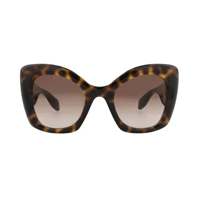 Pre-owned Alexander Mcqueen Cat Eye Sunglasses 'havana/brown' | Women's Size Onesize