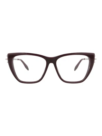 Alexander Mcqueen Mcqueen 55mm Cat Eye Optical Glasses In Brown