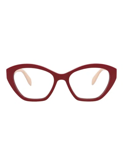 Alexander Mcqueen Women's Am0360o 52mm Optical Frames In Burgundy