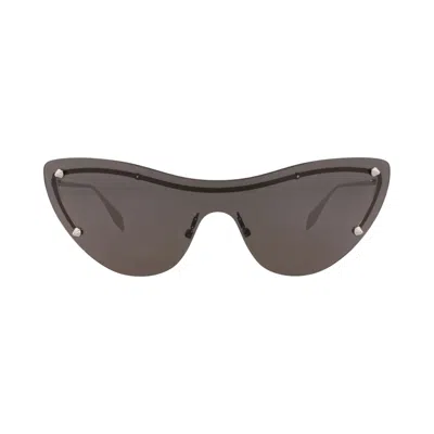 Pre-owned Alexander Mcqueen Cat Eye-frame Metal Sunglasses 'silver/grey' | Women's Size Onesize