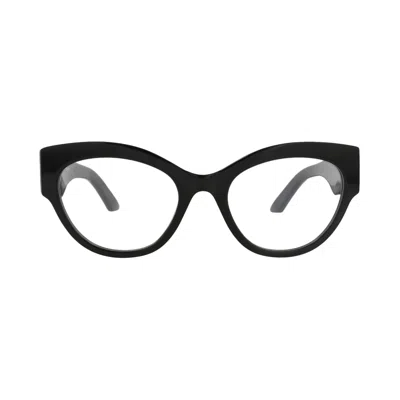 Pre-owned Alexander Mcqueen Cat Eye-frame Recycled Acetate Optical Frames 'black/transparent' | Women's Size O