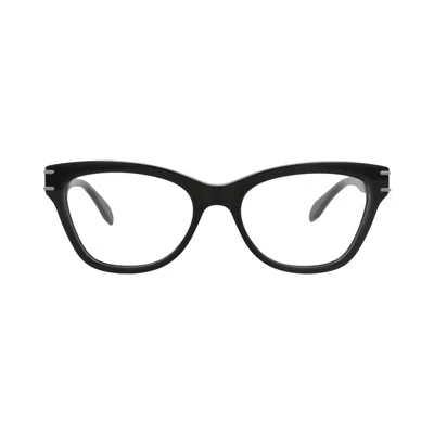 Pre-owned Alexander Mcqueen Cat Eye-frame Recycled Acetate Optical Frames 'black/transparent' | Women's Size O