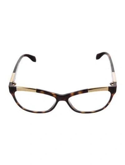 Pre-owned Alexander Mcqueen Cat-eye Eyeglasses In Brown
