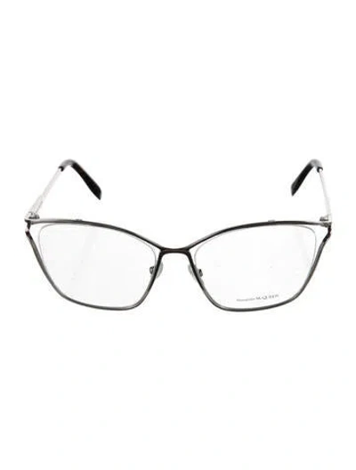 Pre-owned Alexander Mcqueen Cat-eye Eyeglasses In Silver
