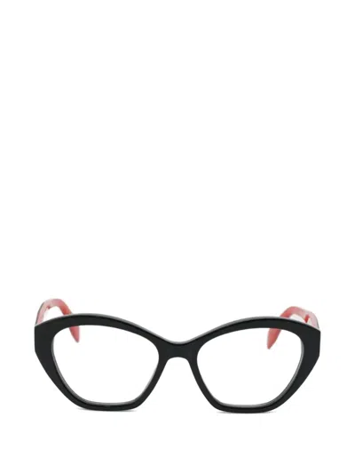 Alexander Mcqueen Cat-eye Frame Glasses In Gold