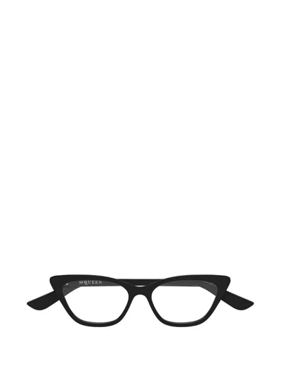 Alexander Mcqueen Cat-eye Glasses In Black
