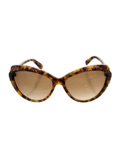 Pre-owned Alexander Mcqueen Cat-eye Gradient Sunglasses In Brown