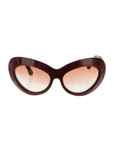Pre-owned Alexander Mcqueen Cat-eye Gradient Sunglasses In Red