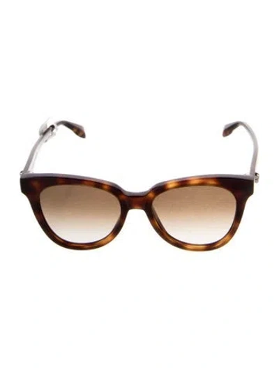 Pre-owned Alexander Mcqueen Cat-eye Gradient Sunglasses W/ Tags In Black/brown