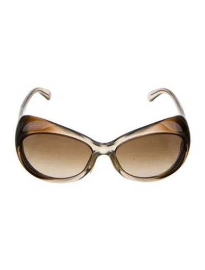 Pre-owned Alexander Mcqueen Cat-eye Tinted Sunglasses In Brown