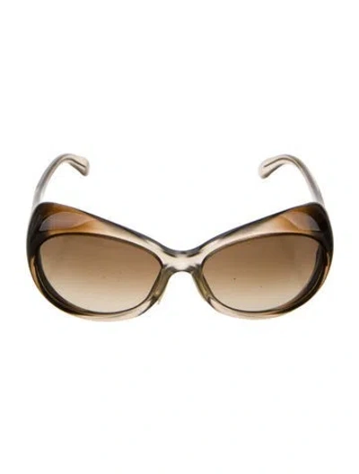 Pre-owned Alexander Mcqueen Cat-eye Tinted Sunglasses In Brown