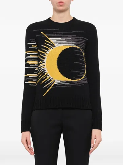 Alexander Mcqueen Celestial-intarsia Sweater In Black