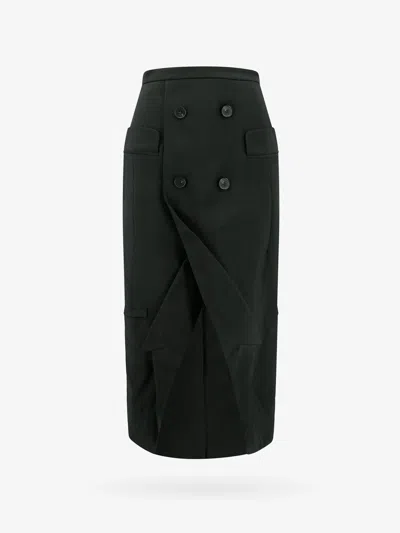 Alexander Mcqueen Certified Wool Upside-down Skirt