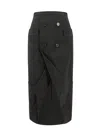 Alexander Mcqueen Certified Wool Upside-down Skirt In Black