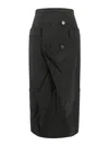 Alexander Mcqueen Black Long Sartorial Skirt With Front Split In Wool Woman In Black