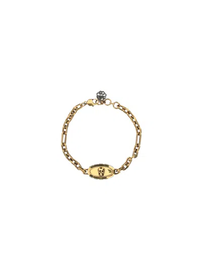 Alexander Mcqueen Brass Bracelet In 0446/0448/crystal