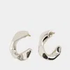 Alexander Mcqueen Women's Chain Hoop Earrings In Gray