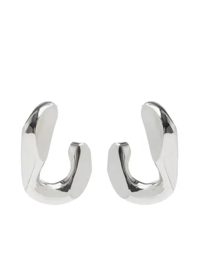 Alexander Mcqueen Chain Hoop Earrings In Silver