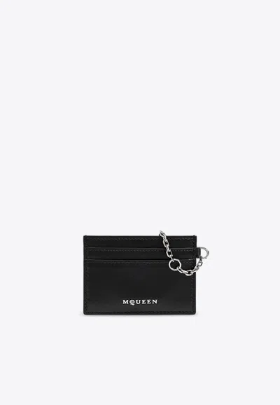 Alexander Mcqueen Chain Leather Logo Cardholder
