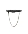Alexander Mcqueen Chain-embellished Leather Belt In Black