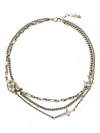 Alexander Mcqueen Chain-link Flower Dagger Necklace In Silver