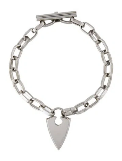 Pre-owned Alexander Mcqueen Chain Pendant Necklace, 17.5" In Silver