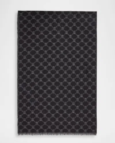 Alexander Mcqueen Chain Skull Wool-silk Scarf In Black