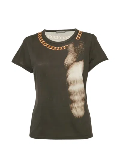 Pre-owned Alexander Mcqueen Chain-print T-shirt In Black