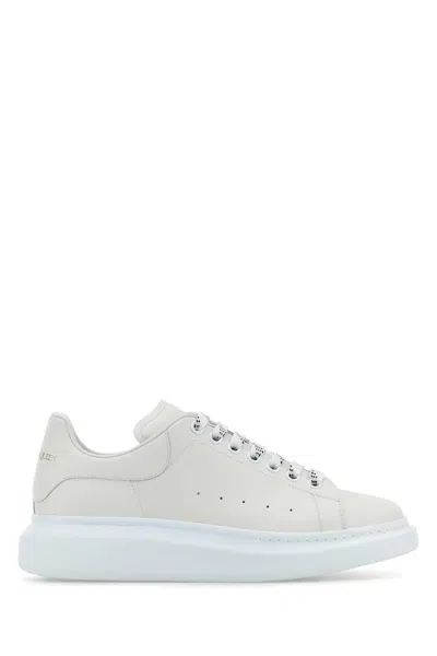 Alexander Mcqueen Chalk Leather Sneakers With Chalk Leather Heel In Neutral