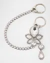 Alexander Mcqueen Chandelier Crystal & Cubic Zirconia Chain Bag Charm In Silver
