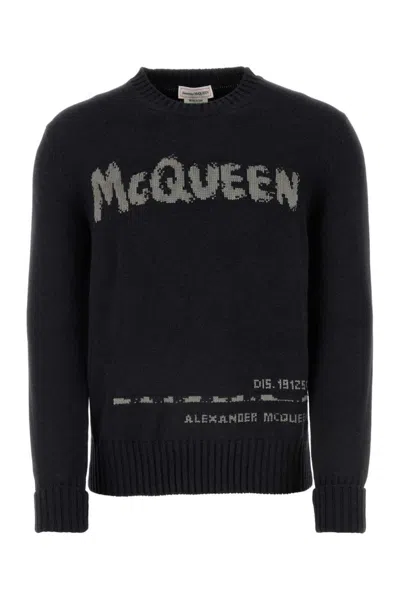 ALEXANDER MCQUEEN CHARCOAL COTTON SWEATER