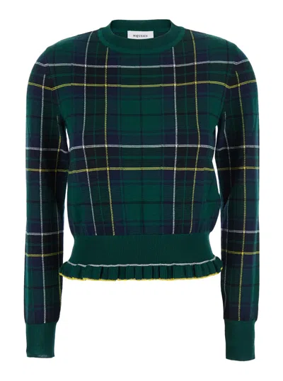 ALEXANDER MCQUEEN CHECK CREW NECK JUMPER