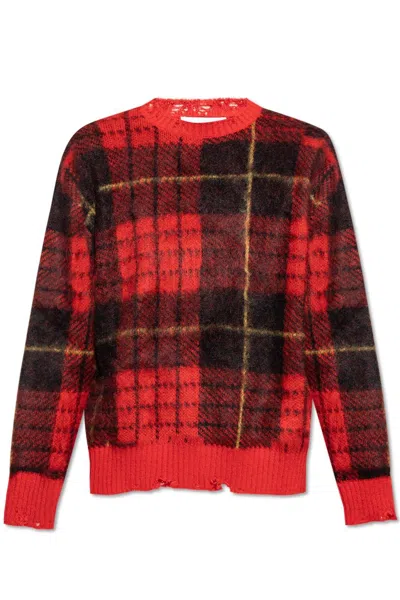 ALEXANDER MCQUEEN CHECK PATTERN DISTRESSED JUMPER