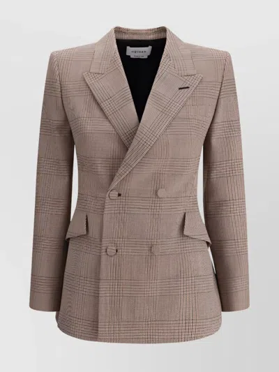 Alexander Mcqueen Check Pattern Wool Blazer