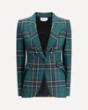 Alexander Mcqueen Single-breasted Wool Tartan Jacket With Peak Lapels In Green