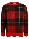 Alexander Mcqueen Check Pattern Distressed Jumper In Red/black/yellow